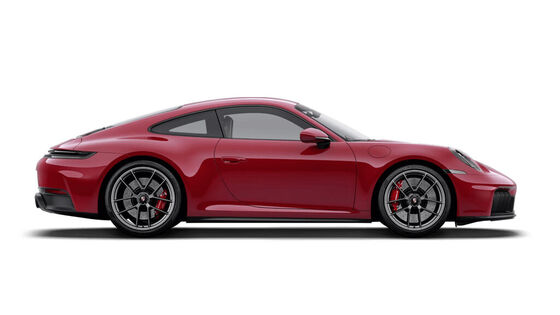 911 Carrera GTS in rot und seitlicher Darstellung