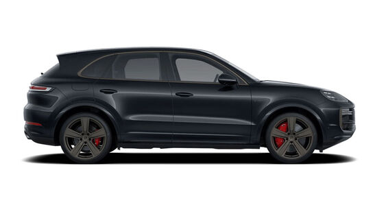 Cayenne Turbo in schwarz und seitlicher Ansicht